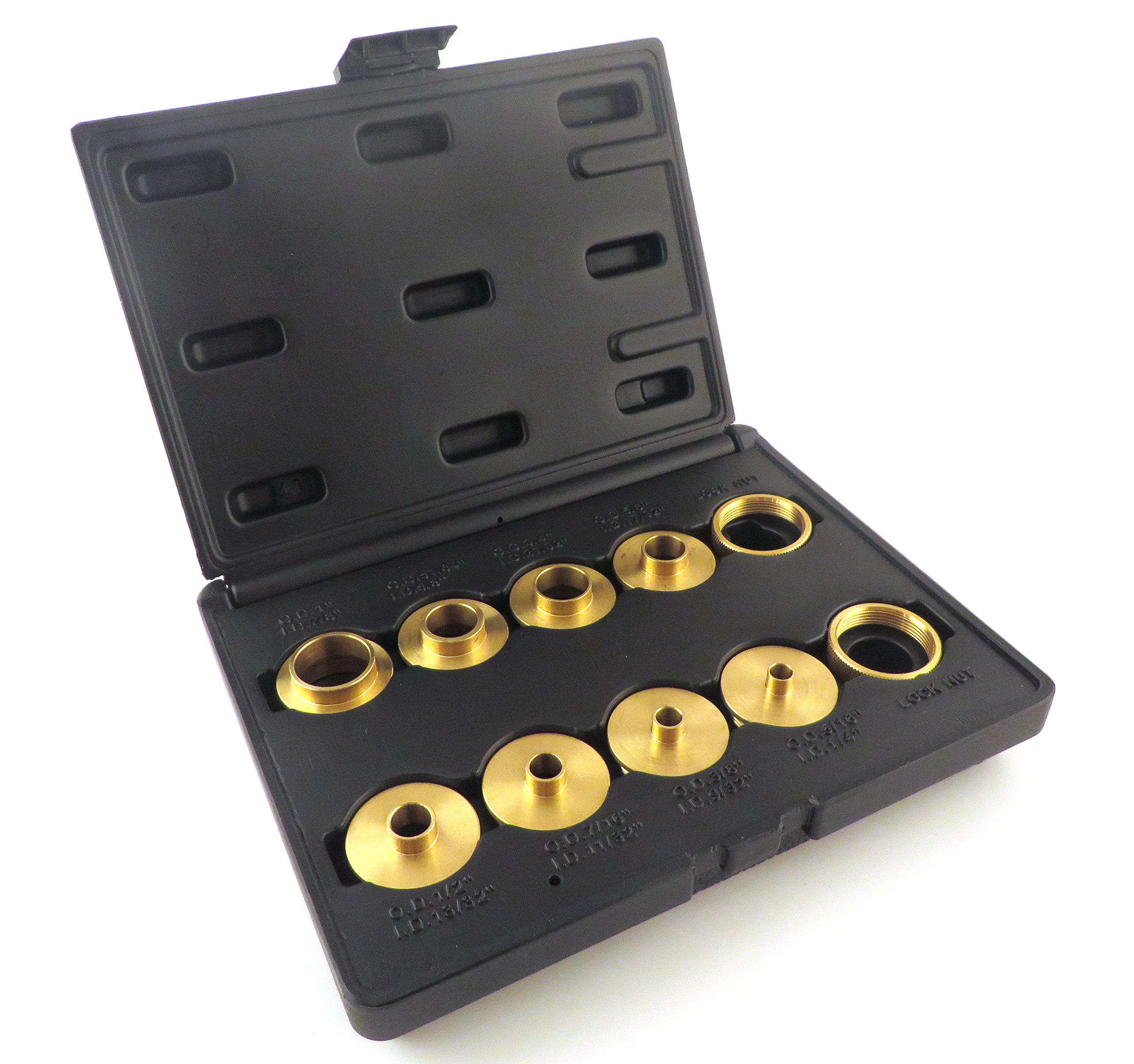 10 Piece Set Solid Brass Precision Machined Router Template Bushings