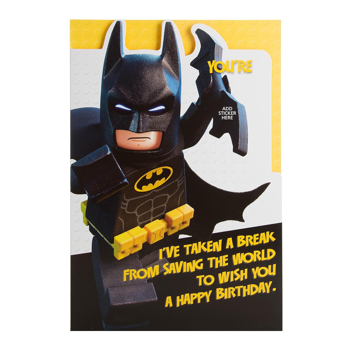 Cartes De Vœux Fournitures De Bureau Motif Lego Batman 3d Hallmark Carte Danniversaire De 5 Ans