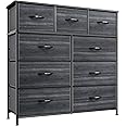 YITAHOME Dresser for Bedroom with 9 Drawers - Fabric Storage Tower, Tall Chest Organizer Unit for Living Room, Entryway, Closets with Sturdy Steel Frame, Wooden Top
