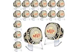 Misdary Soccer Baseball Basketball Championship Rings with Holder Most Valuable Player Trophy Gold Ring Award Gift Team Prize for Football Tournament Winner