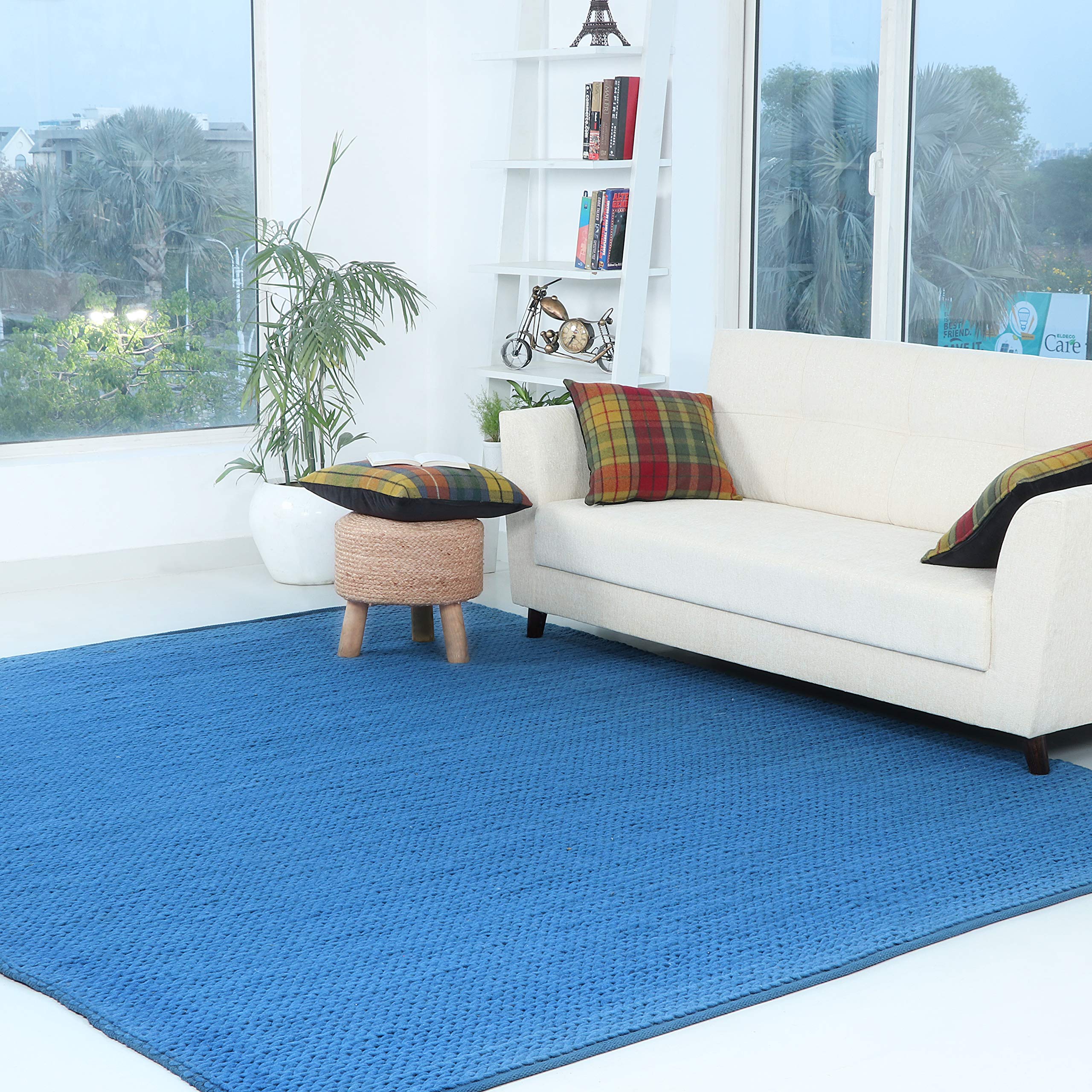 Wool Area Rug 8x10 ft Handmade Woven Rectangle