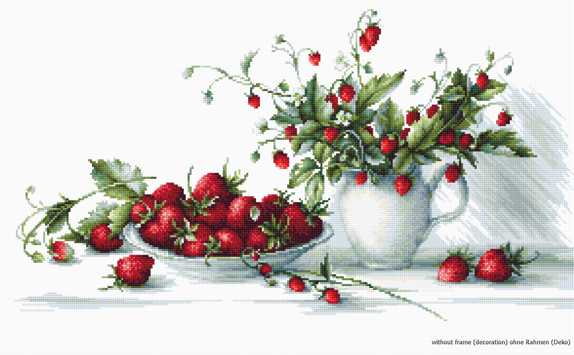 Luca-S Strawberries Counted Cross Stitch Kit, Multi-Colour
