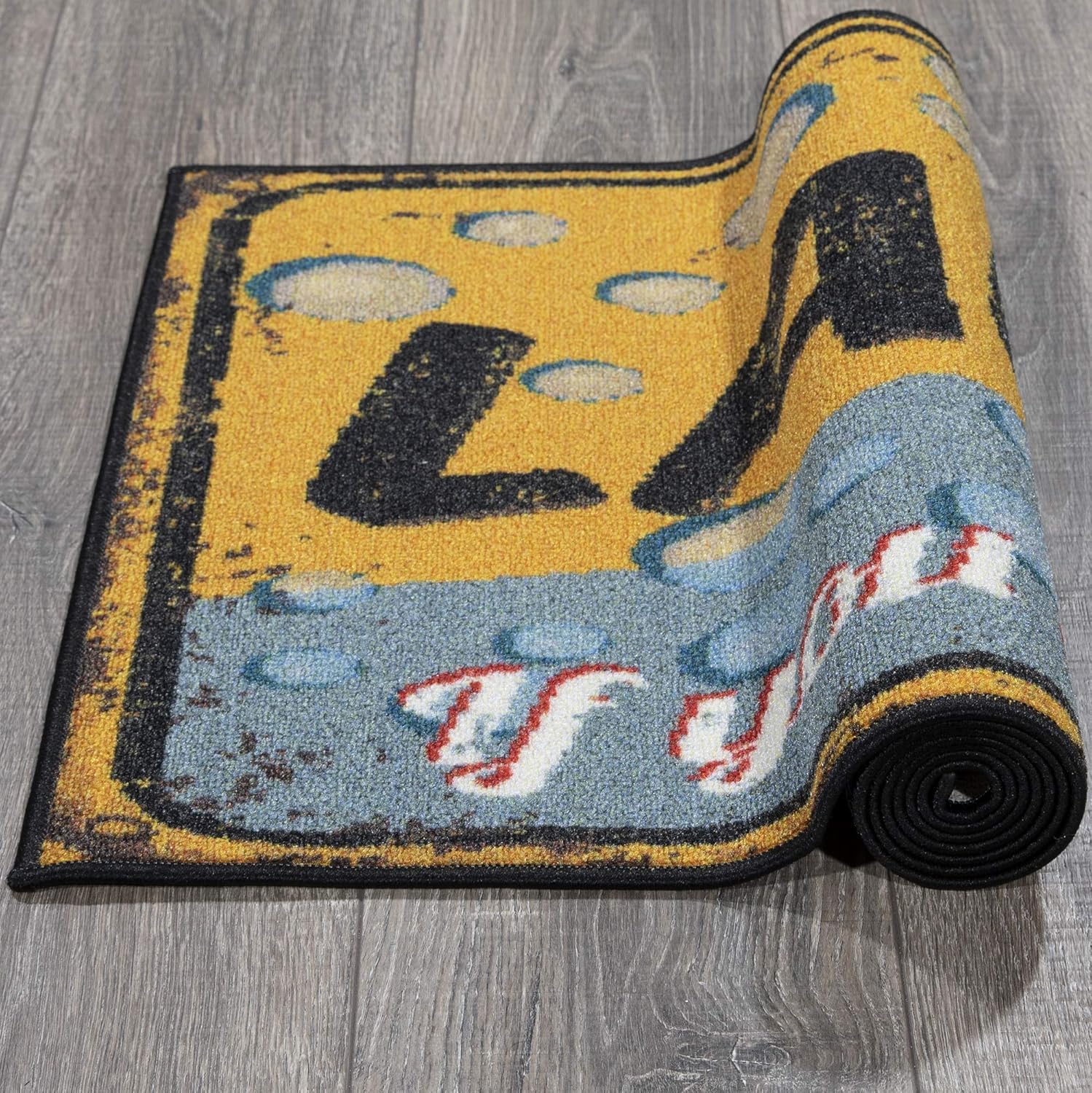 Ottomanson Runner Rug, 20" x 59", Orange/Gray: Furniture & Decor