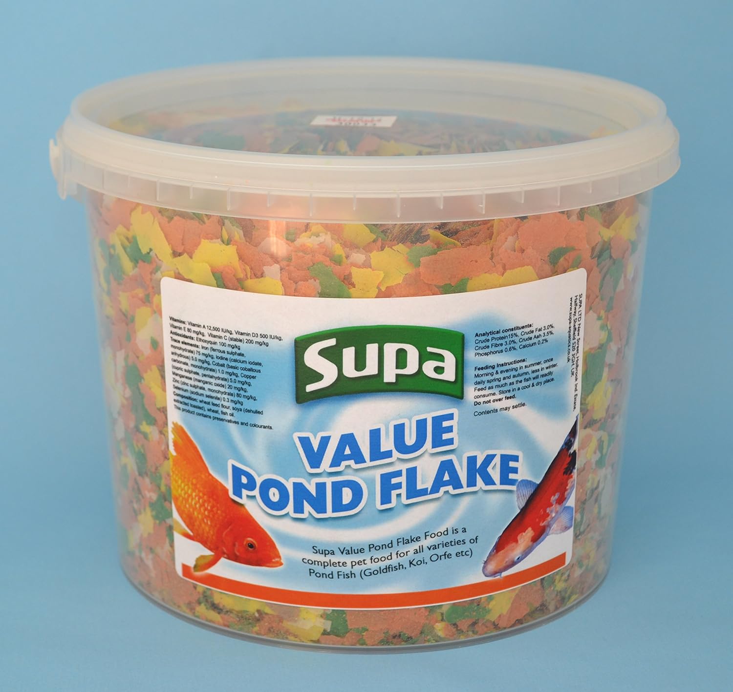 Supa Value Pond Flake Fish Food, 3 Litre Bucket, Mixed, 510 g (Pack of 1) - Image 4