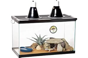 Zilla 10 Gallon Pet Reptile Starter Habitat Kit with Light and Heat for Small Desert Dwelling Animals