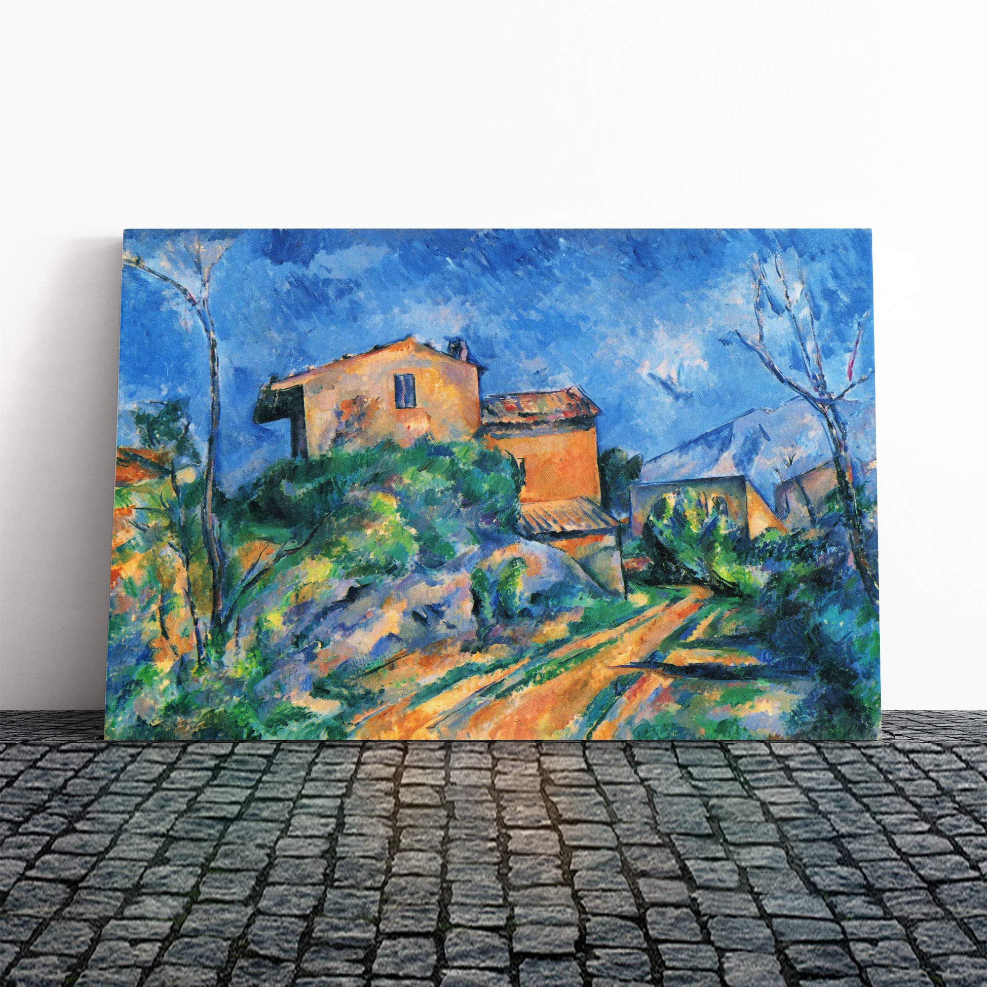 Paul Cezanne Landscape and Houses (1) Canvas Print | Gallery Wrapped 30mm Frame Wall Art | 20x14 inches | Ready to Hang | Modern Landscape Picture | Living Room Bedroom Lounge Office