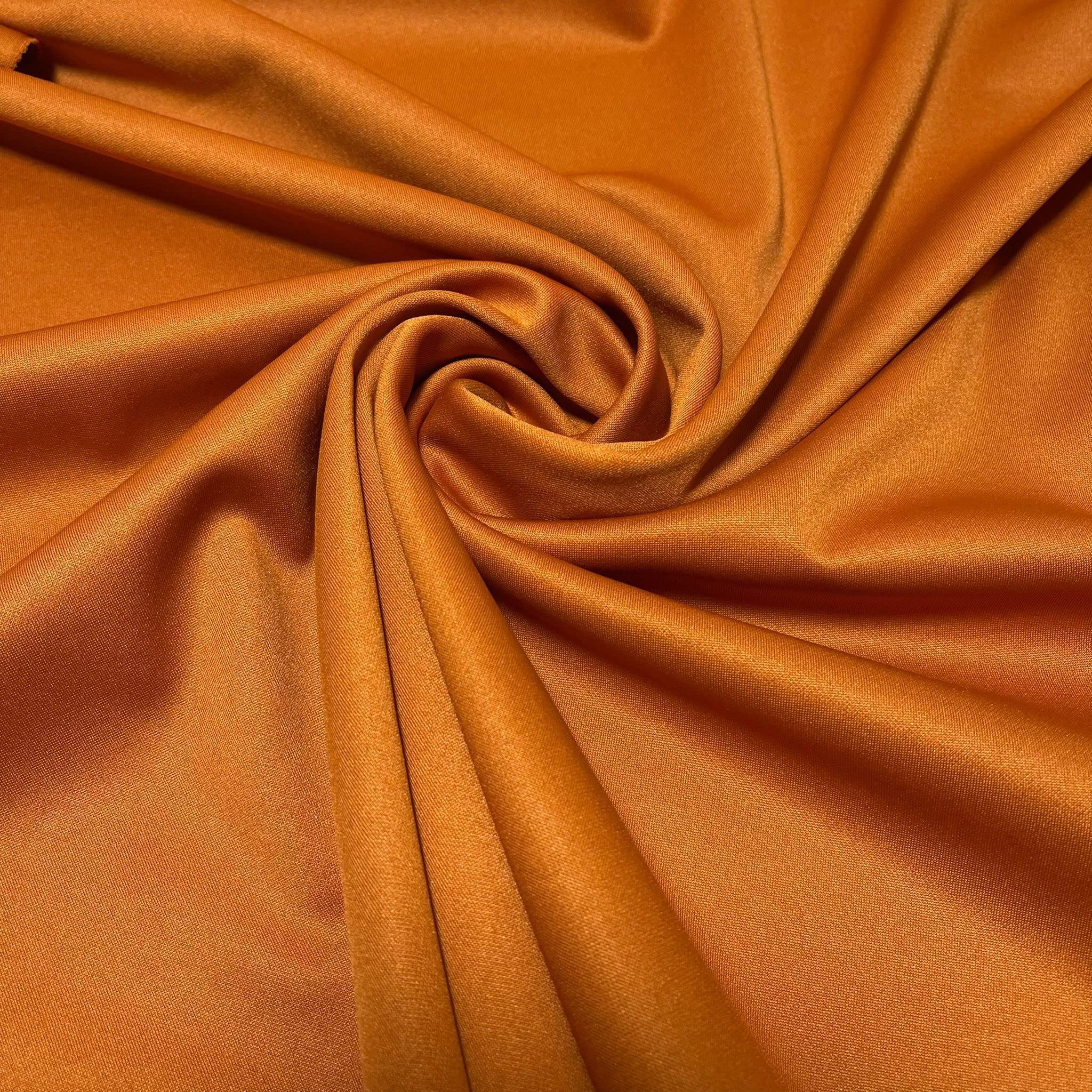 Scuba Crepe Breathable Superior Quality Stretch Wet Suit Dress Fabric 140cm Wide (2 Meter, Rust Orange) — image 1