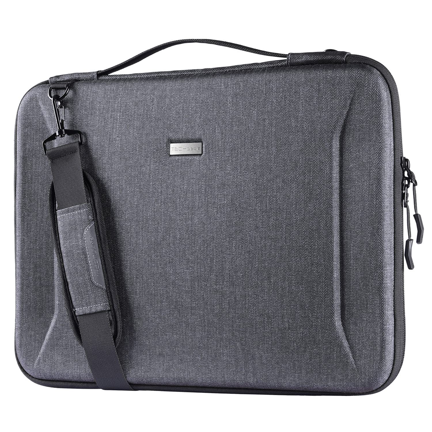 TECHGEAR Hard Shell Case for 15.6-16" Laptops, Zipped Travel Shockproof Sleeve Case, Shoulder Strap, fits Lenovo Yoga 720 IdeaPad 310 320 ThinkPad T570/Dell Inspiron 15/HP Envy 15/15.6" Notebooks etc — image 1
