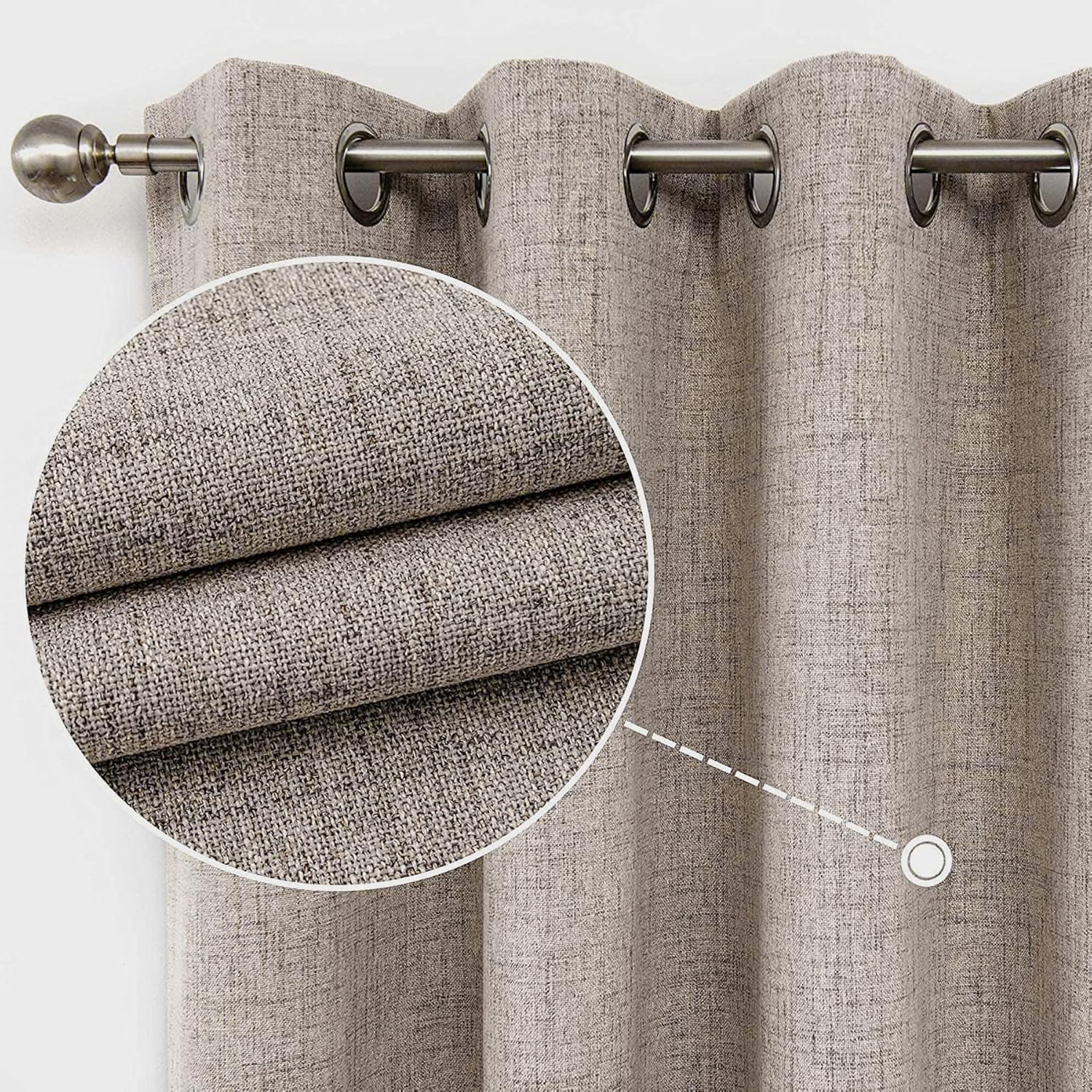 Window Treatments - CUCRAF Full Blackout Window Curtains 84 inches Long,Faux Linen Look Thermal Insulated Grommet Drapes Panels for Bedroom Living Room,Set of 2(52 x 84 inches, Light Khaki)