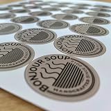 Paradise Print Round Customised Labels 37mm Matt Gloss Kraft Polyester view 3
