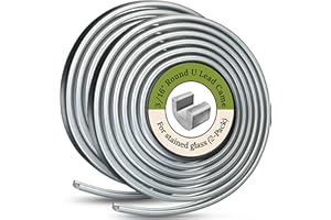 GLASSCO 3/16" Round U Lead Came for Stained Glass | 2 6ft Hobby Came for Stained Glass | Strong & Malleable for Smooth Soldering | Ideal for Panels, Windows & Crafts | Lead roll for Hobbyists & Artists