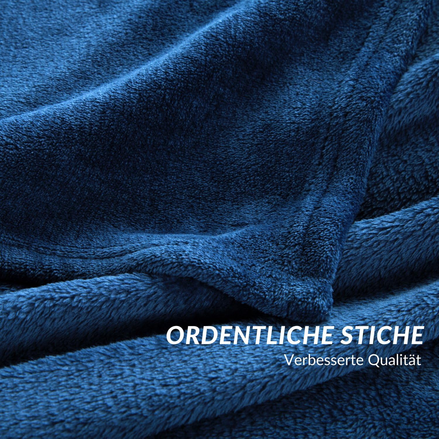 Bedsure Fleece Blanket Queen Size Navy Lightweight Super Soft Cozy Luxury Bed Blanket Microfiber: Home & Kitchen