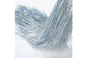 Gloreyan 10000 Strands Christmas Tinsel Icicles Silver Iridescent Tinsel Foil Fringe Icicles Christmas Tree Tinsel Decoration for Christmas Birthday Wedding Party Hanging Decoration