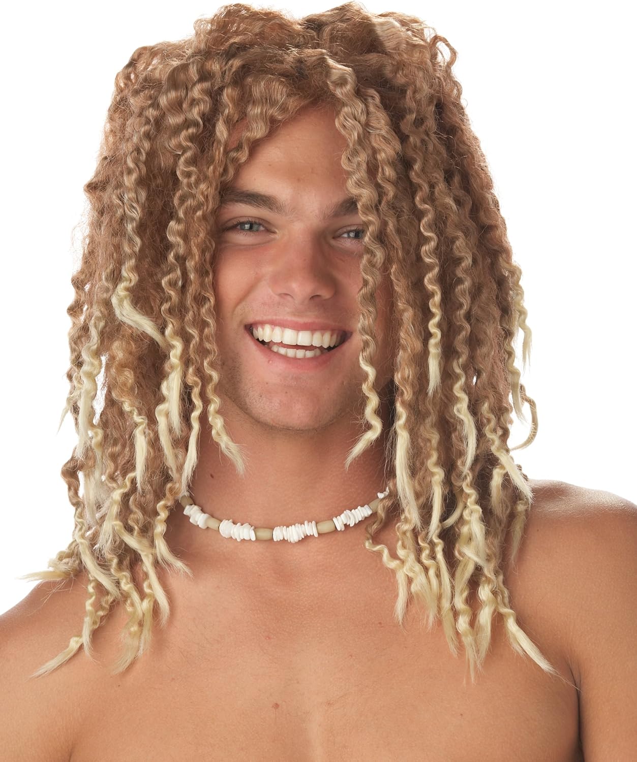California Costumes Men S Beach Bum Wig Multi One Size Light Brown