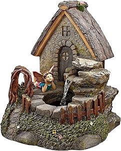 Water Fountain - Fairy Garden Village Sanctuary Garden Decor Fountain - Outdoor Water Feature