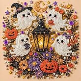 Halloween Pearl Diamond Art Kits for Adults, 3D Pearl Art Kits，Ghost | 11.8" x 11.8" Frameless, Spooky Cute Ghost Design DIY Diamond Art Kit, Fall Home Handmade Wall Art Decor Halloween DIY Gift