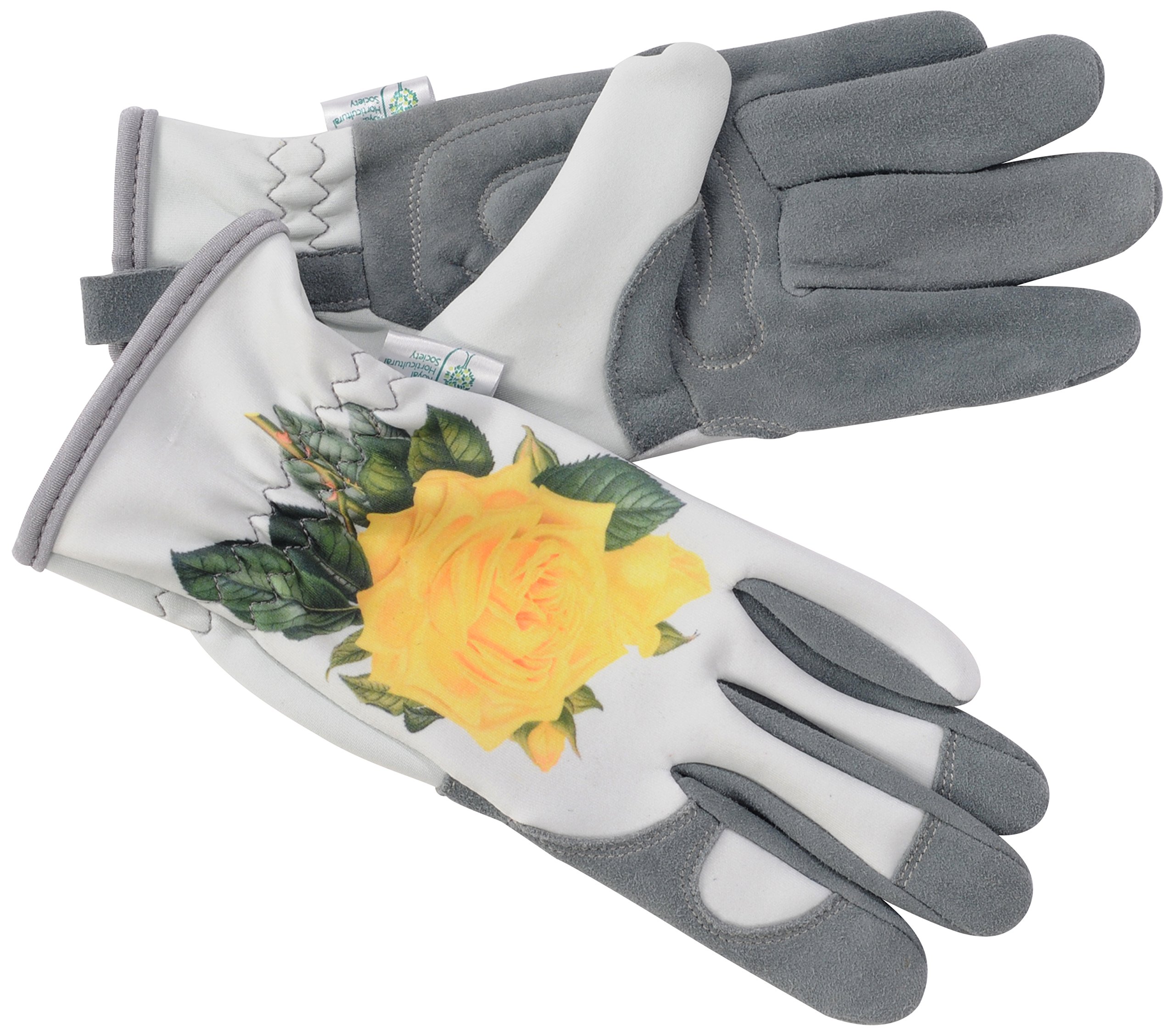 Gold Leaf RHS COLLECTION HAMPTON Ladies Comfortable Deerskin Leather Gardening Gloves Yellow Rose - Great Gift