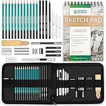 Amazon.com: Norberg & Linden XL Drawing Set - Sketching, Graphite
