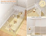HOMIDEC Rabbit Run Double Puppy Pen with Door 29 Panels 140x70x70CM White view 5