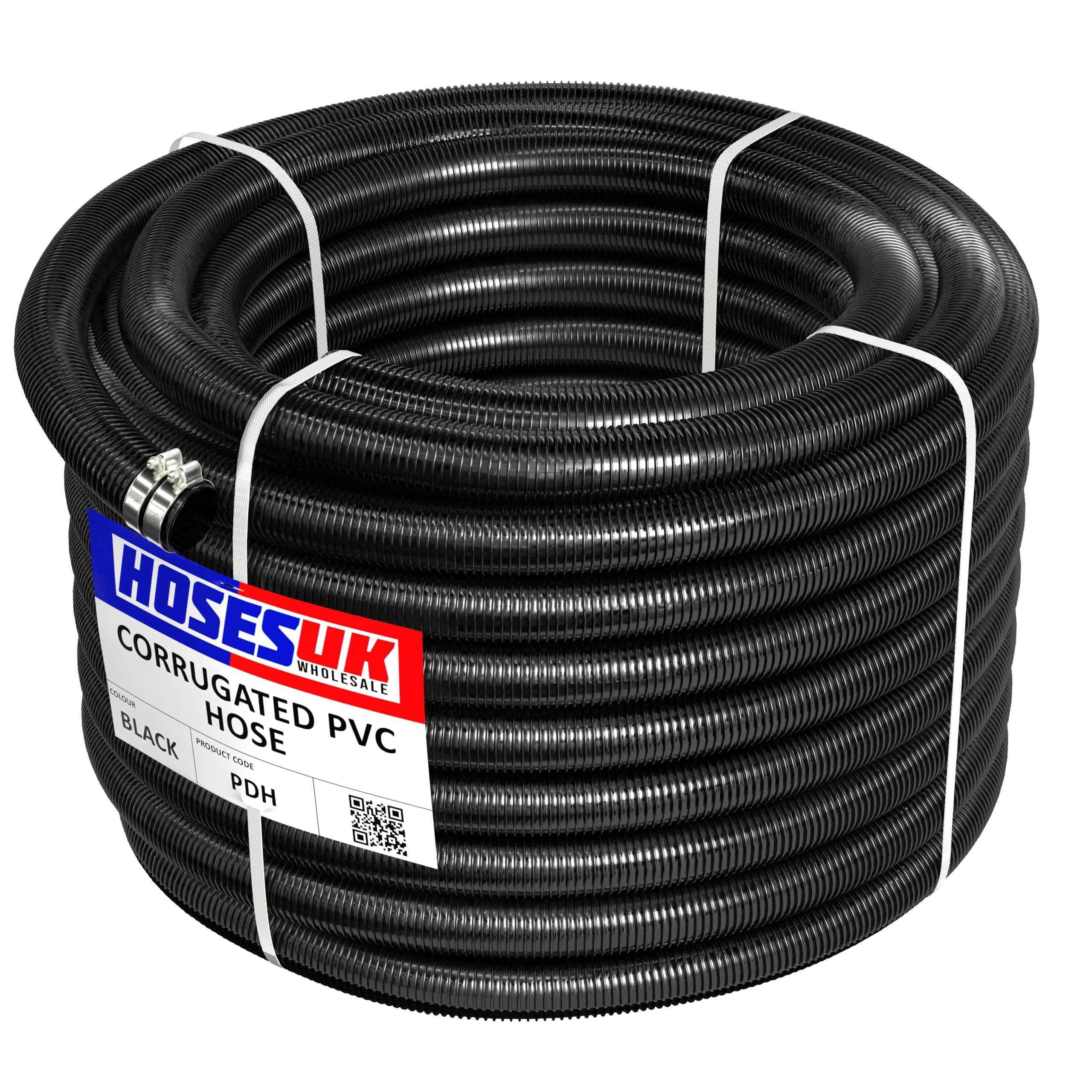 19MM ID - 2 METRE Corrugated Pond Pump Pipe/Hose/Flexi TUBING + Hose Clips