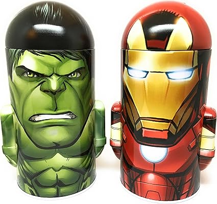 Amazon Com Marvel Comics Avengers Assemble Iron Man And Incredible Hulk Steel Coin Banks Total Of 2 Banks Toys Games