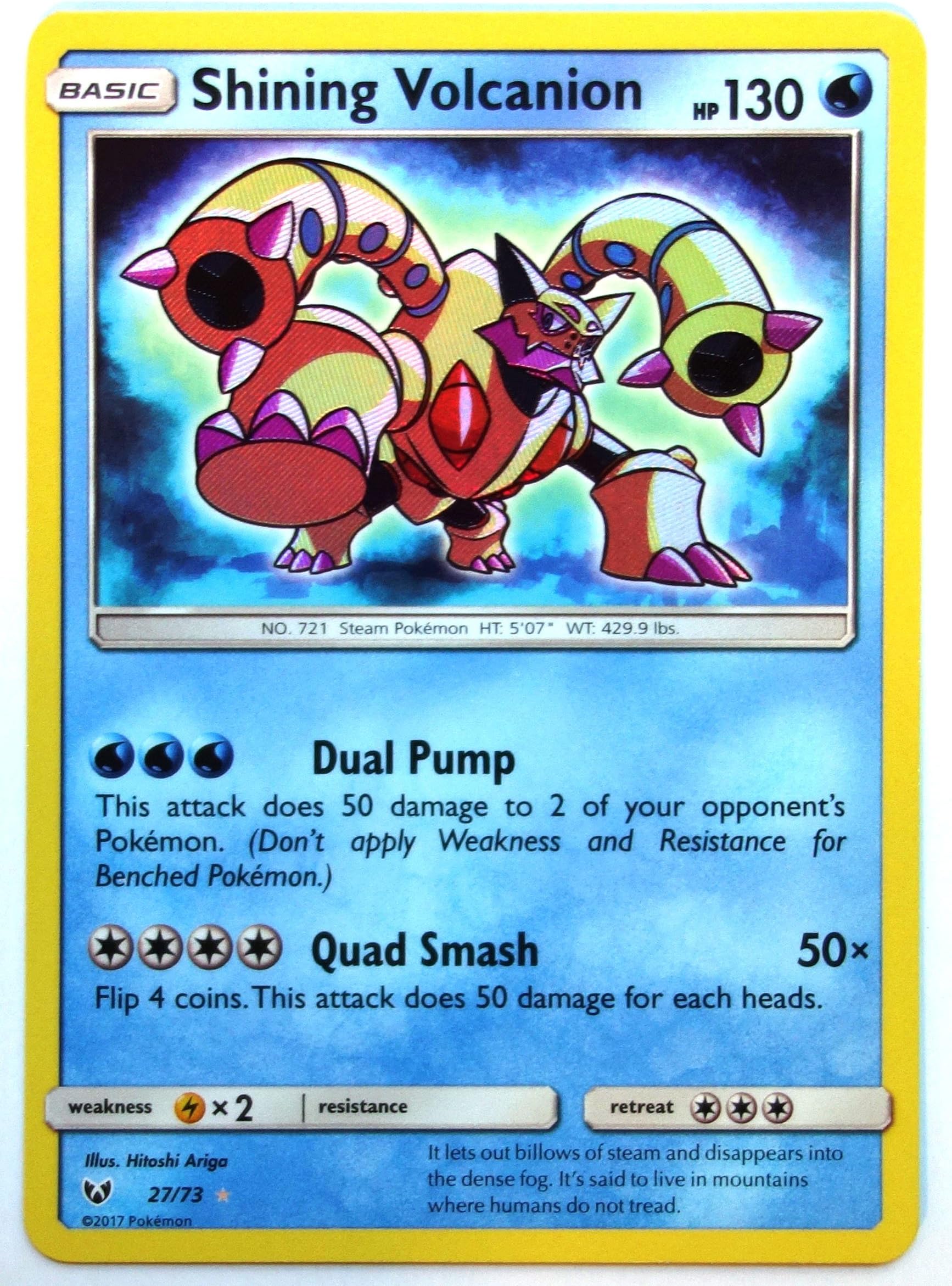Shining Volcanion - 27/73 - Holo Rare - Sun & Moon: Shining Legends, New