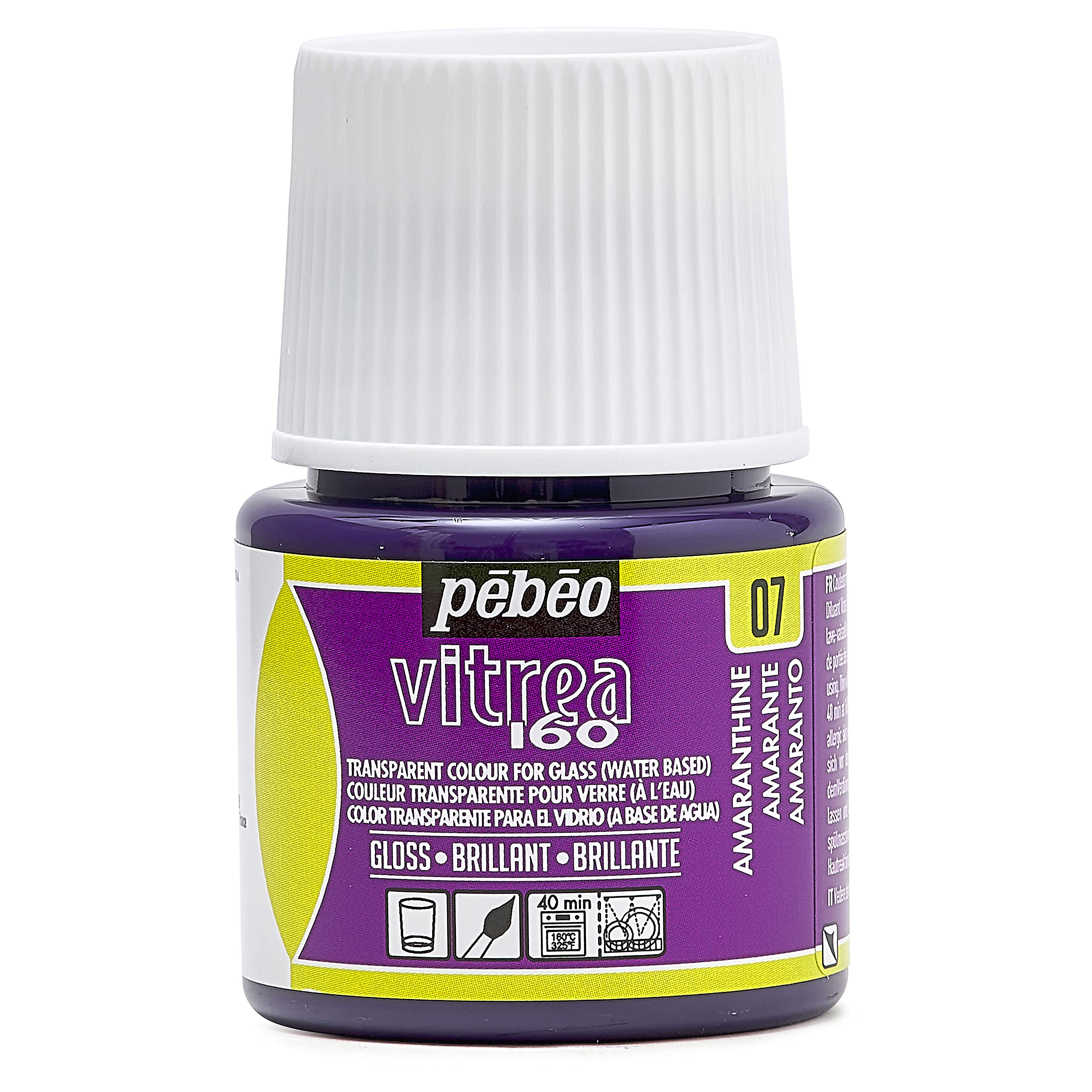 Pebeo - Transparent Glass Paint Vitrea 160°C - Amaranthine - 45 ML, Amaranth — image 1