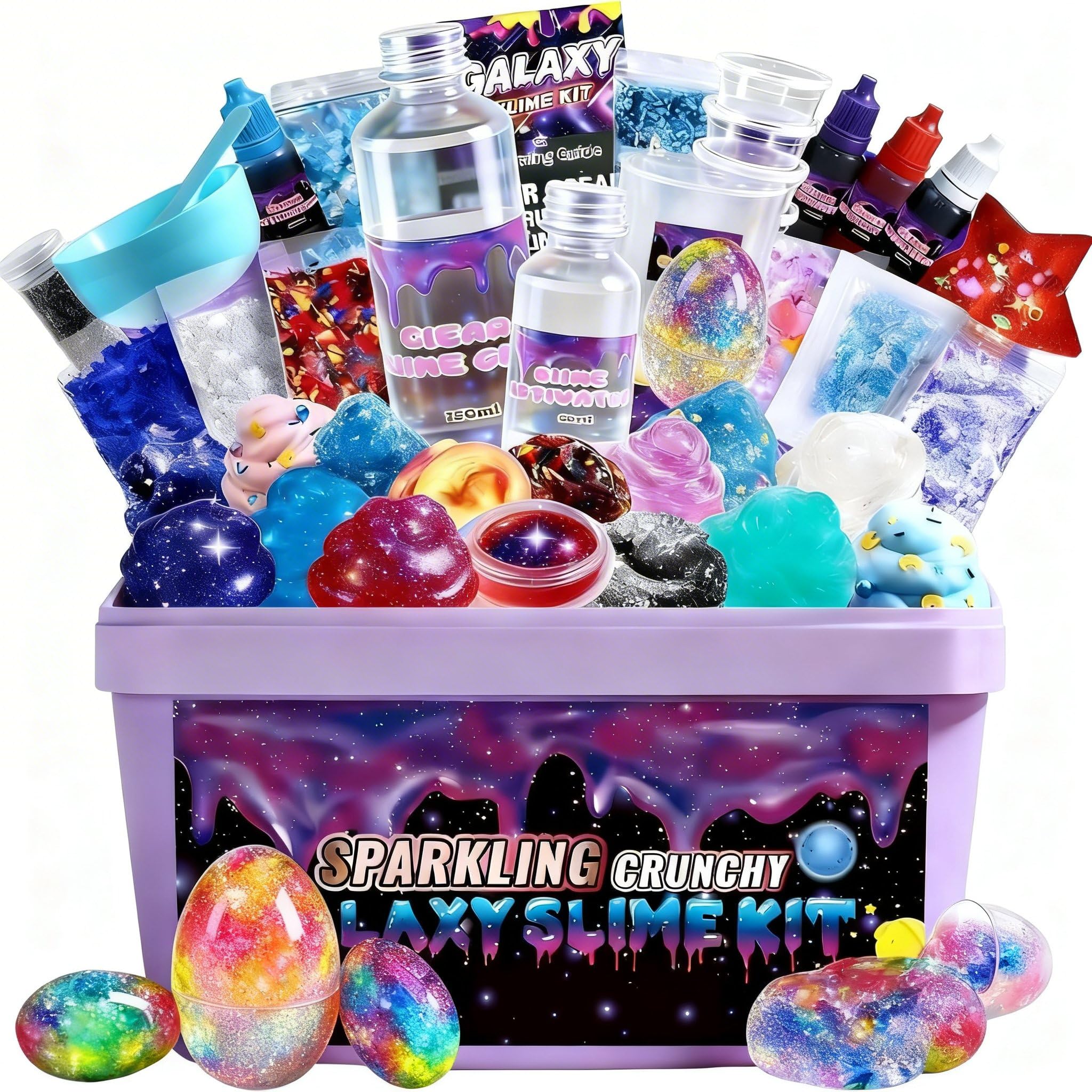 Mini Galaxy Slime Kit for Kids Ages 6–12, DIY Space Slime Set, Fun Cosmic Craft for Creative Play, for Boys & Girls Easter Toys