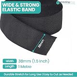 Trimming Shop 38mm Wide Elastic Band for Waistbands 1m Black view 2