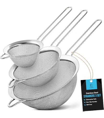 Winco Tinned Single Medium Mesh Strainer, 8 inch