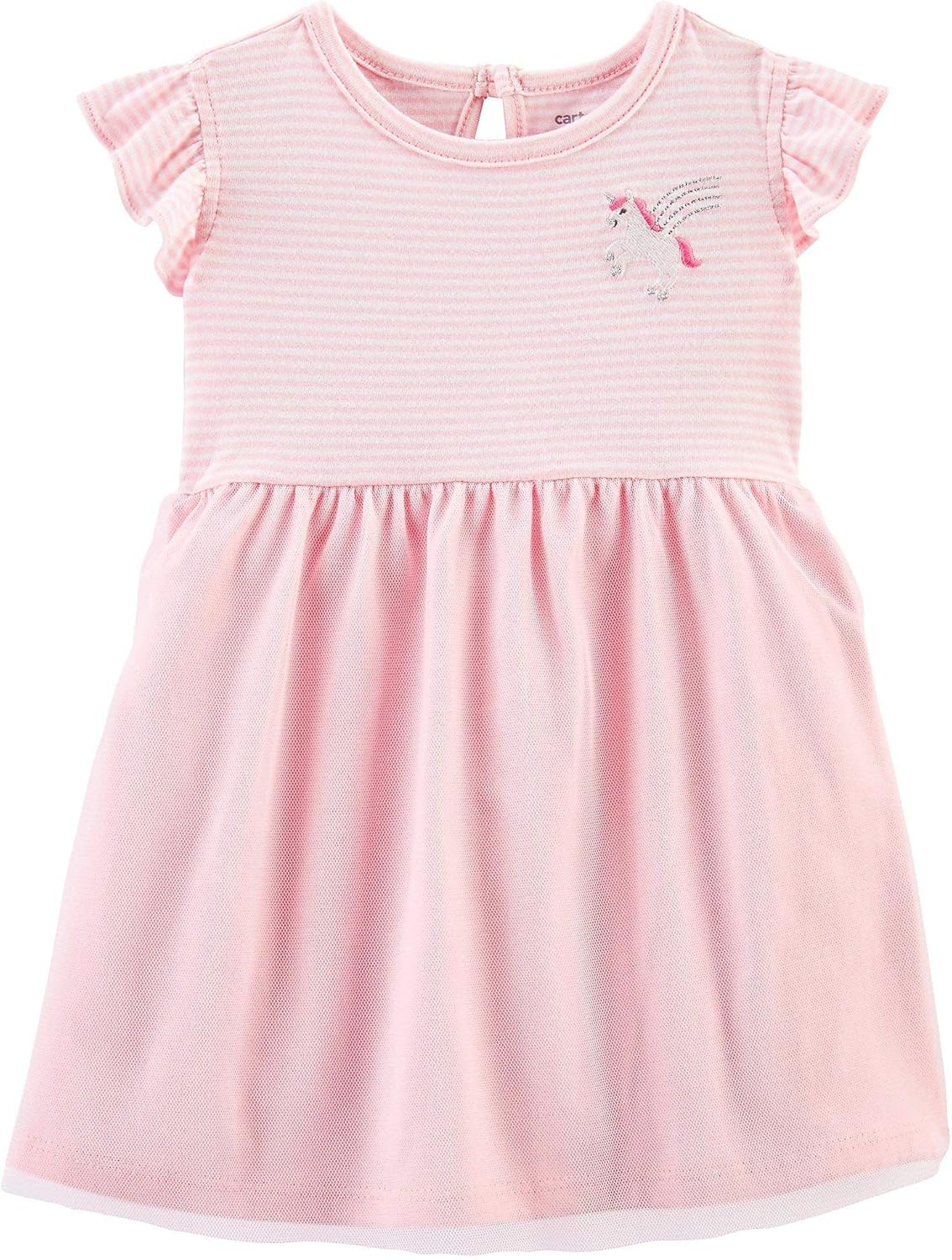 white and pink striped dress