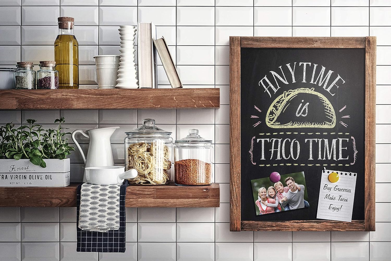 Chalkboard - Magnetic, Non-Porous - Framed Chalkboard - Vintage Decor - Chalk Board for Wedding Kitchen Bar Restaurant Menu, Home - Chalkboard Sign - 18 x 24 inches - Wall Mounted Chalkboard - Large : Office Products