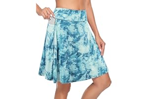 KORALHY Women's 20" Knee Length Skorts Skirts Tennis Athletic Golf Causal Skort with 4 Pockets