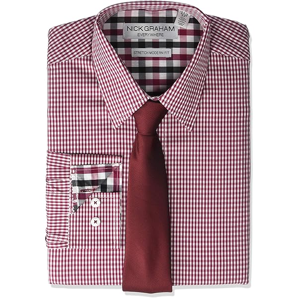 men's burgundy dress shirt and tie Buy Milano Moda Men's Burgundy Shirt with Tie Set main image 0