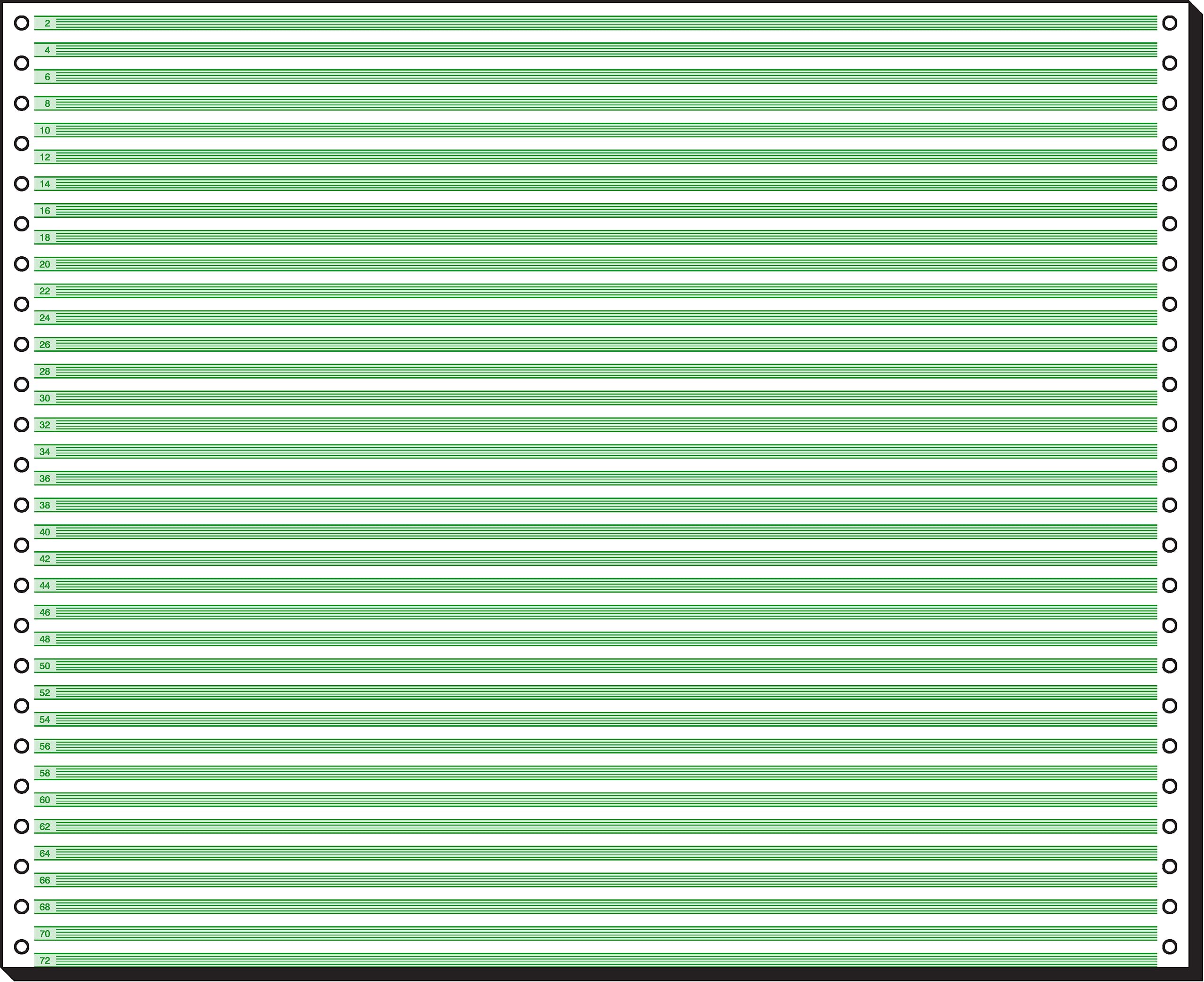 Computer Paper 12 Inches x 375 MM, with Green Reading Strips, 1 Part, 60 g, 2000 Sheets