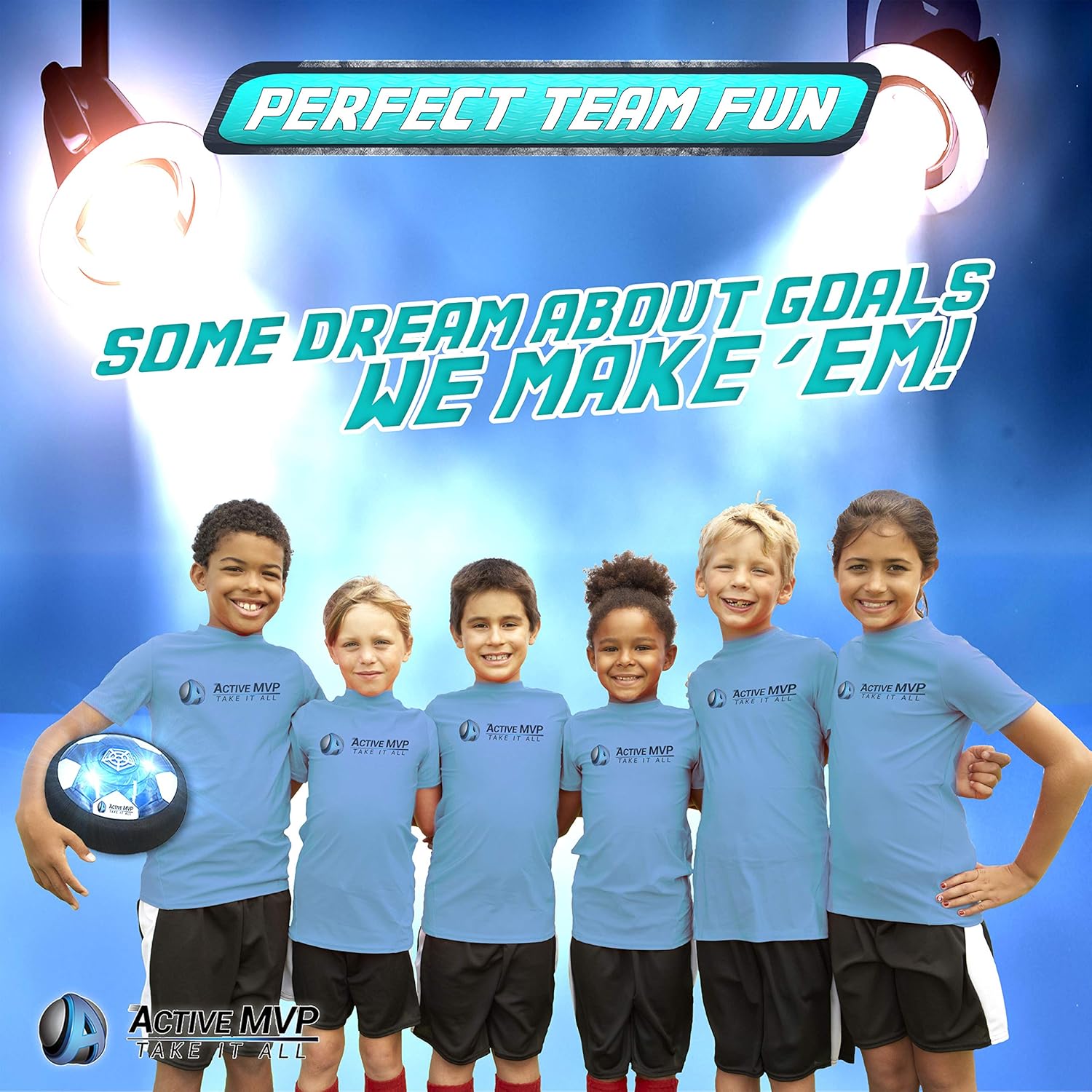 Hover Soccer Ball Boy Toys Rechargeable, Toddlers Kids Indoor Air Soccer Ball Floating LED Light Up, Power Kick Disc Fun with Foam Bumper (No AA Battery Needed) Gift For Boys Girls Age 2 3 4 5 6 7 8 9: Sports & Outdoors