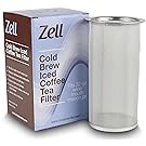 Zell Cold Brew Coffee Maker, Iced Coffee & Tea Maker Infuser for Mason Jars | Durable Fine Mesh Stainless Steel Coffee Maker Filter | 32 Oz (1 Quart)