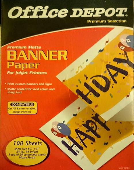 Office Depot Matte Banner Paper For Inkjet Printers Amazon In