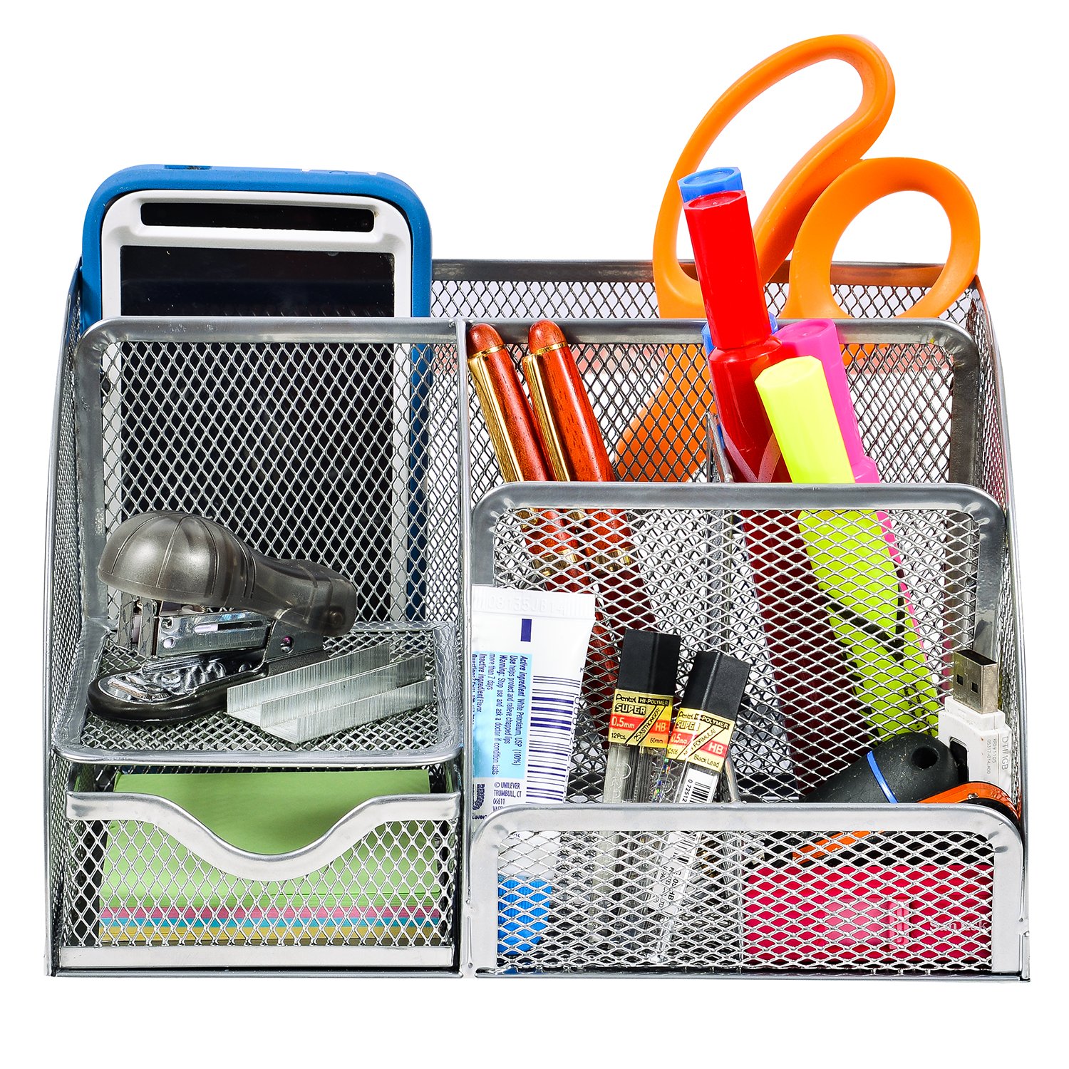 CoFads Desk Organizer Wire Mesh 6 Compartment Office