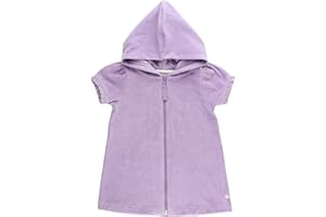 RuffleButts Girls Terry Knit Full-Zip Swim Cover-Up Dress