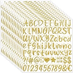 1215 PCS Gold Letter Stickers Glitter Alphabet