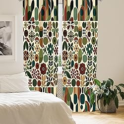 Ambesonne Scandinavian Window Curtains, Abstract