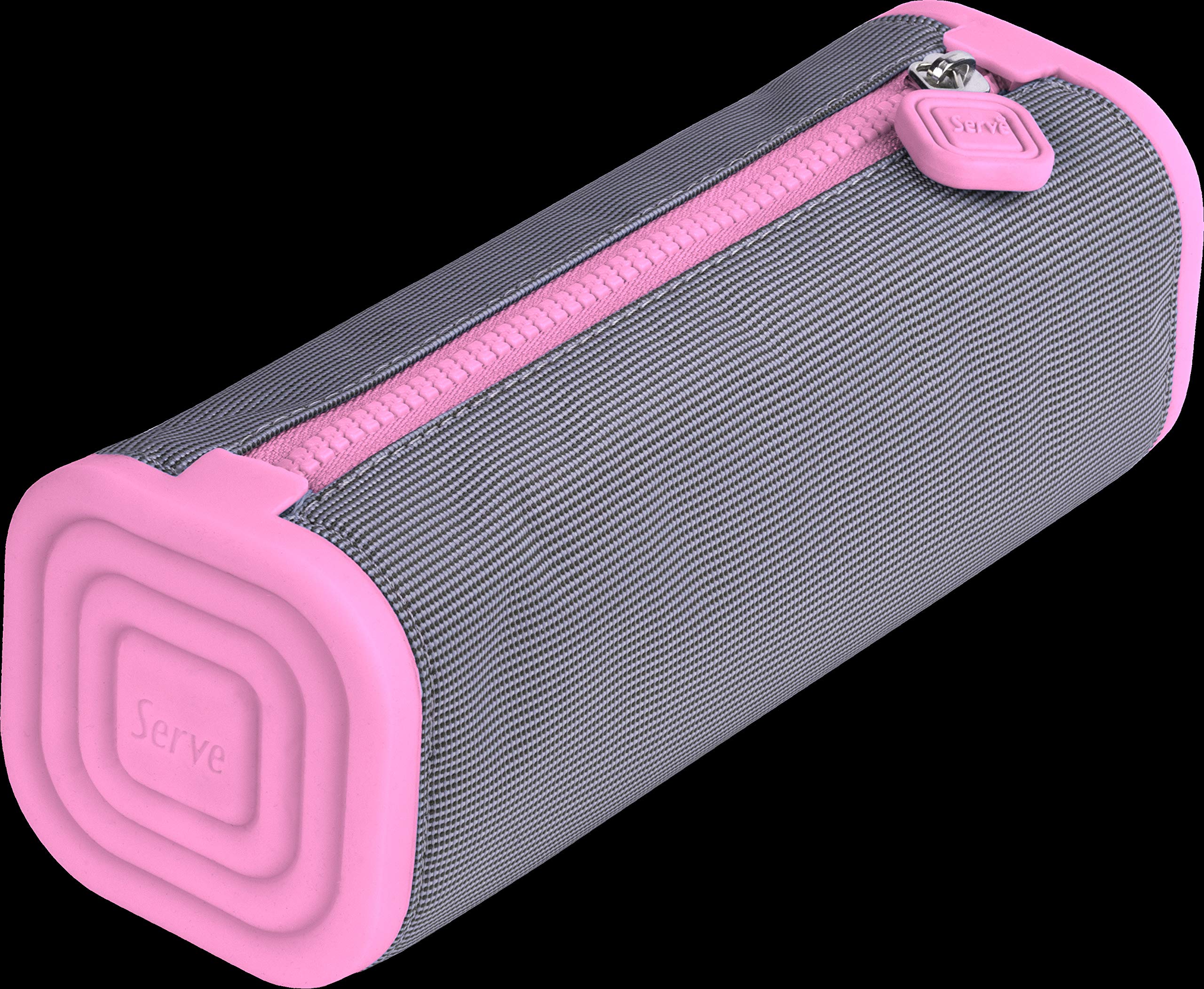 SERVE PRISMO Square Pencil CASE, Light Gray and Candy Pink