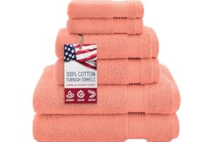 American Veteran Towel 6 Piece Bath Linen Sets 100% Cotton Bath Linen Sets for Bathroom