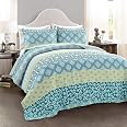 Lush Decor Bohemian Stripe Daybed Cover 6-Piece Set - Twin Size, Turquoise & Orange, Cotton & Microfiber