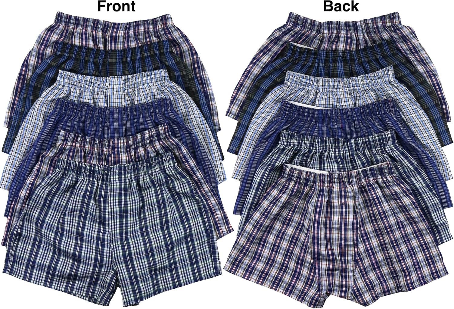 ToBeInStyle Boys' Pack of 6 Tartan Patterned Boxer Shorts: Clothing