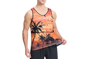 KPSUN Men's Quick Dry Sports Tank Tops Athletic Gym Bodybuilding Fitness Sleeveless Shirts for Beach Running Workout