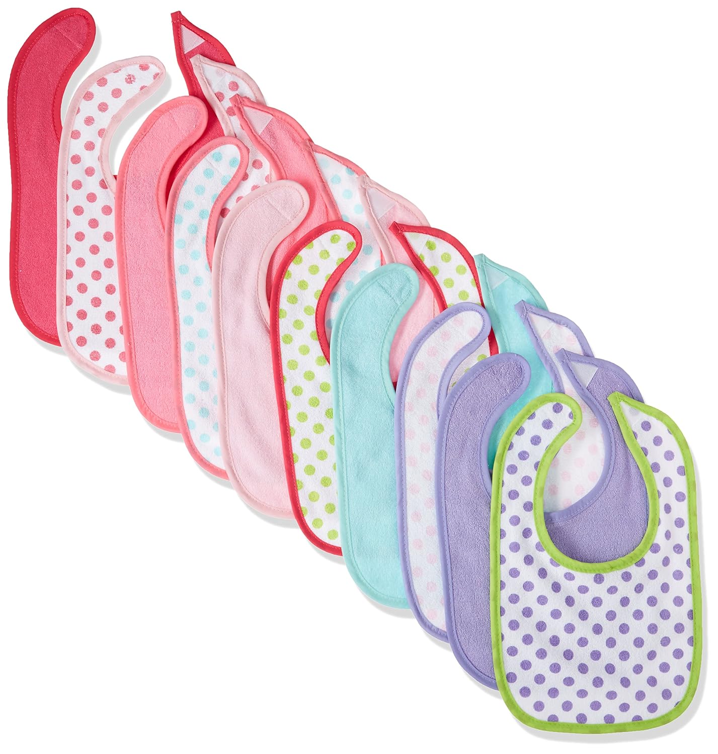 Luvable Friends Unisex Baby Cotton Terry Bibs, Girl Dot, One Size: Baby