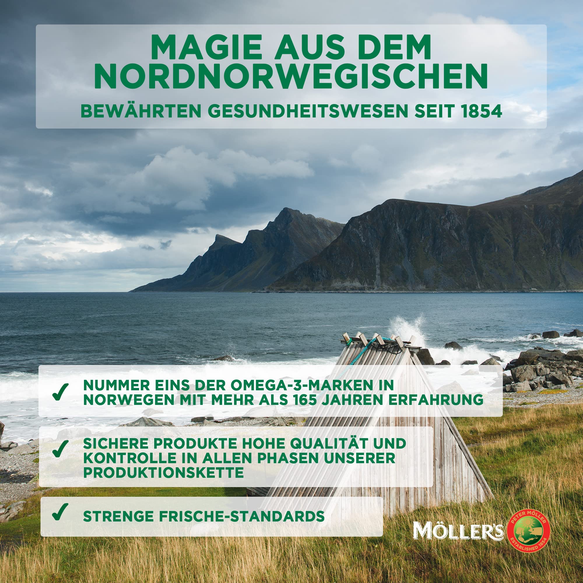 Moller’s ® | Omega 3 Kapseln | Fischöl | Skandinavische Omega-3 Nahrungsergänzungsmittel mit EPA, DHA, Vitamin A, D und E | 166 Jahre alte Marke | Gesundheit für jeden Tag | 112 omega-3 kapseln 6
