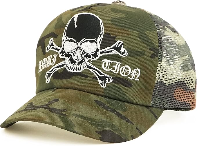 Amazon ビーアンビション Be Ambition メッシュキャップ スカル刺繍 メンズ 帽子 Y 迷彩 オリーブ メンズフリーサイズ キャップ 通販